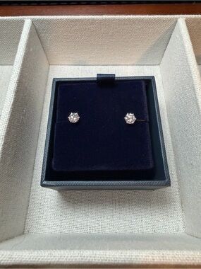 Blue Nile 1/4 CTW Lab-Grown Diamond Stud Earrings 14K White Gold